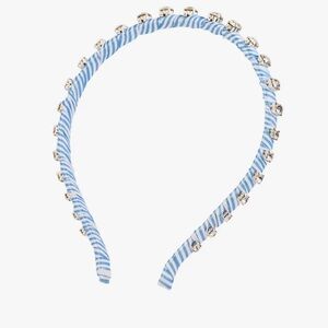 NWT Lilly Pulitzer Embellished Skinny Headband in Frenchie Blue Stripe